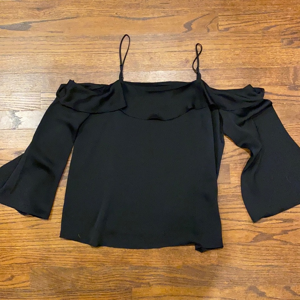Cold shoulder black blouse